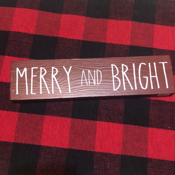 Merry and Bright Mini Wood Sign - Picture 2 of 5